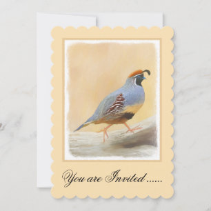 Gambrel's Quail Painting Original Bird Art Invitation