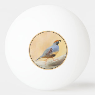 Gambrel's Quail Painting Original Bird Art Ping Pong Ball