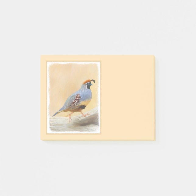Gambrel's Quail Painting Original Bird Art Post-it Notes (Front)
