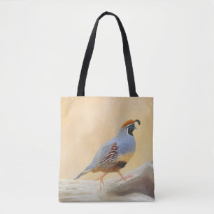 Gambrel's Quail Painting Original Bird Art Tote Bag