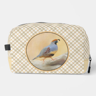 Gambrel's Quail Painting Original Wild Bird Art Dopp Kit