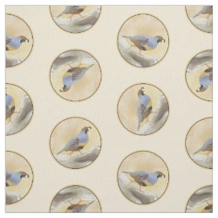 Gambrel's Quail Painting Original Wild Bird Art Fabric