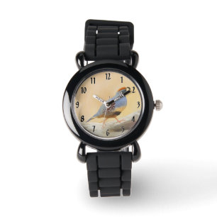 Gambrel's Quail Painting - Original Wild Bird Art Watch