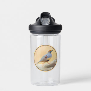 Gambrel's Quail Painting - Original Wild Bird Art Water Bottle