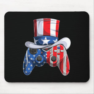 Game 4th Of July Controller American Flag Kids Boy Mouse Pad