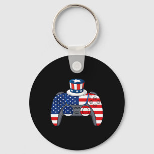 Game 4th Of July Gaming Funny Boys Kids Teens Game Key Ring