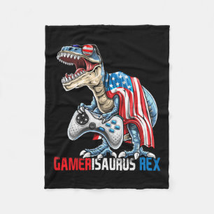 Game 4th Of July T Rex Dinosaur Amerisaurus Rex Bo Fleece Blanket