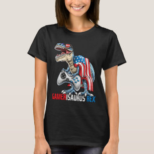 Game 4th Of July T Rex Dinosaur Amerisaurus Rex Bo T-Shirt