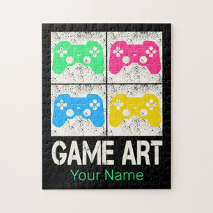 Game Art Vintage Gamepad Retro Controller Gamers Jigsaw Puzzle
