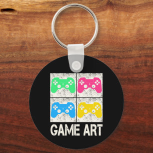 Game Art Vintage Gamepad Retro Controller Gamers Key Ring