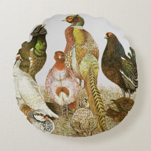 Game Birds Round Cushion