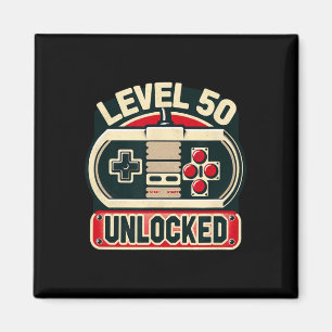 Game Birthday Tee For Men &amp; Women Level 50 Unl Magnet