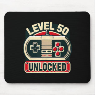 Game Birthday Tee For Men &amp; Women Level 50 Unl Mouse Pad
