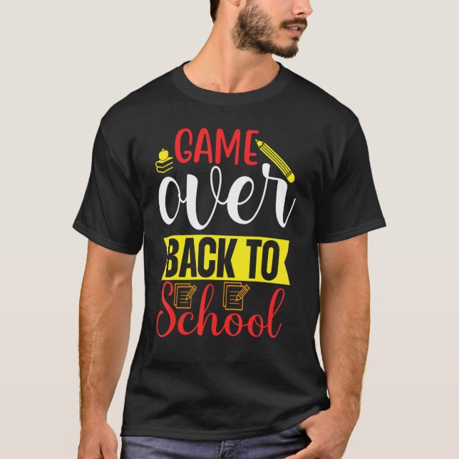Game Book Pencil Over Back To School Portable Tabl T-Shirt (Front)