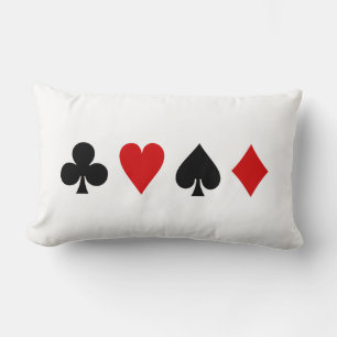 Game cards Playing cards Diamond Club Heart Spade Lumbar Cushion