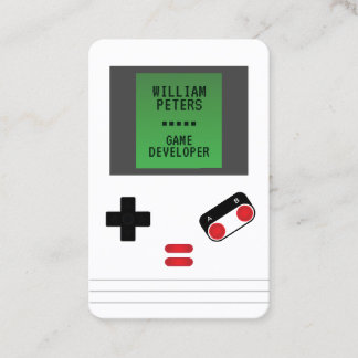Game console retro style business card