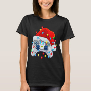 Game Controller Christmas Santa Hat Gamer Boys 1 T-Shirt