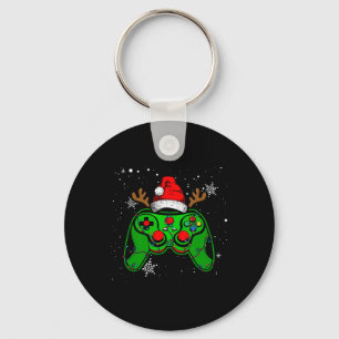 Game Controller Christmas Santa Hat Gamer Boys 2 Key Ring