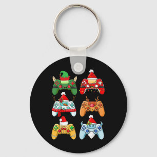 Game Controller Christmas Santa Hat Gamer Boys Xma Key Ring