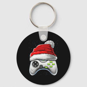 Game Controller Christmas Santa Hat Gamer Gift Boy Key Ring