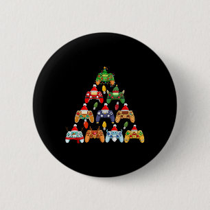 Game Controller Christmas Tree Gamer Boy Girl Funn 6 Cm Round Badge
