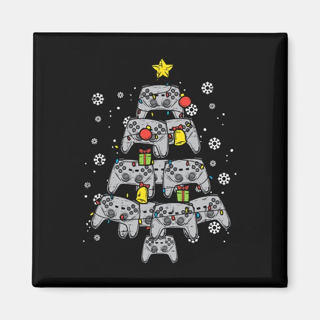Game Controller Christmas Tree Xmas Boy Men Youth  Magnet (Front)