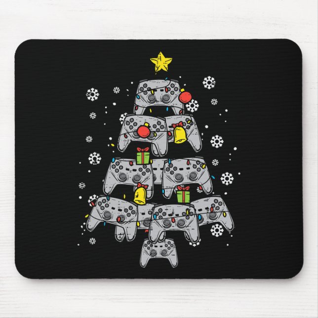 Game Controller Christmas Tree Xmas Boy Men Youth  Mouse Pad (Front)