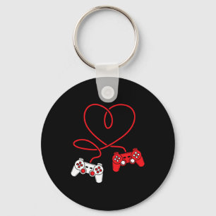 Game Controller Heart Funny Valentines Day Boy &am Key Ring