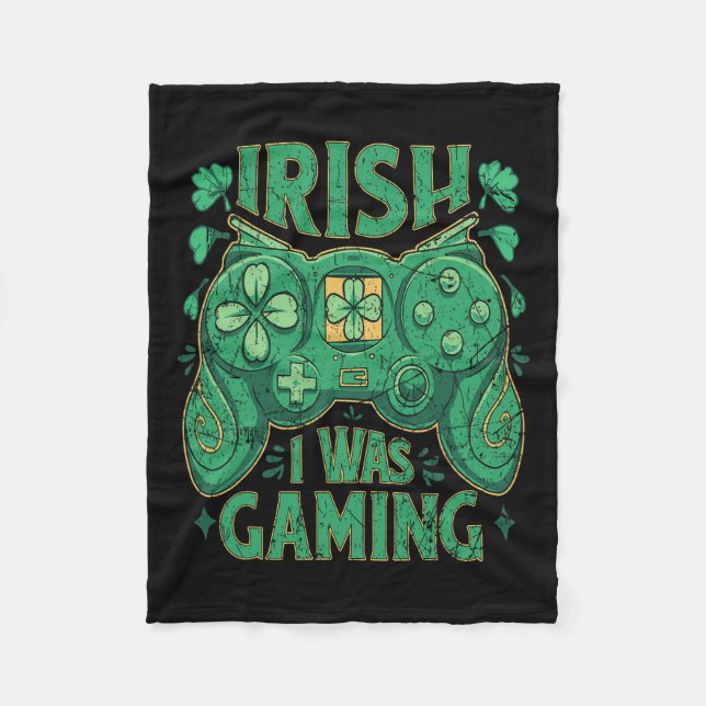 Game Controller Irish Gamer Boys St Patricks Day  Fleece Blanket (Front)