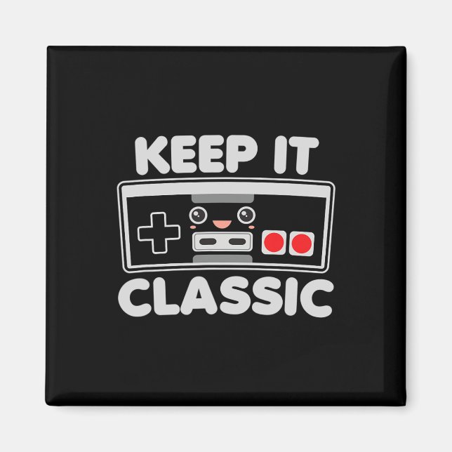 Game Controller Keep It Clic Humour 80s Retro Dark Magnet (Front)