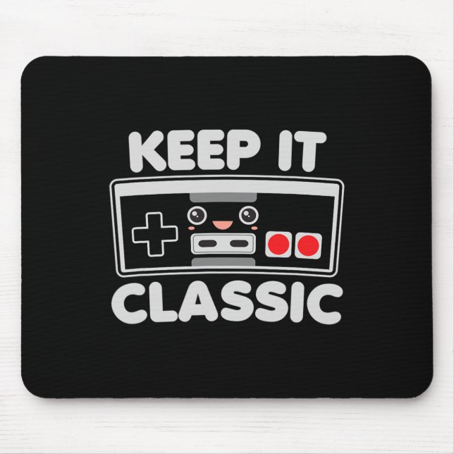 Game Controller Keep It Clic Humour 80s Retro Dark Mouse Pad (Front)
