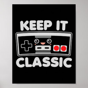 Game Controller Keep It Clic Humour 80s Retro Dark Poster