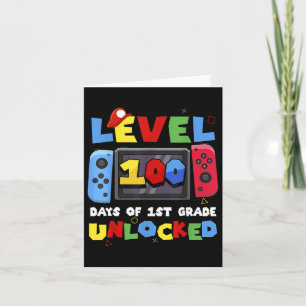 Game Controller Level 100 Days Of 1st Grade Unlock Card