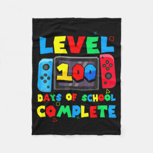 Game Controller Level 100 Days Of School Complete  Fleece Blanket