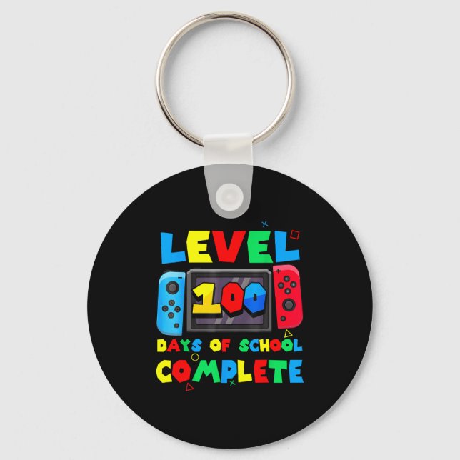 Game Controller Level 100 Days Of School Complete  Key Ring (Front)