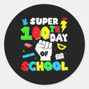 Game Controller Level 100 Days Of School Unlocked Classic Round Sticker