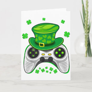 Game Controller Shamrock Gamer St Patricks Day Gam Card