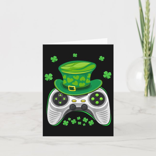 Game Controller Shamrock Gamer St Patricks Day Gam Card (Front)