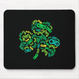 Game Controller Shamrock St Patricks Day Boys Men Mouse Pad