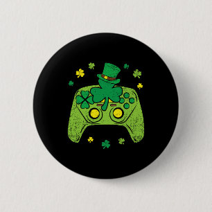 Game Controller Shamrock St Patricks Day Gamer Gam 6 Cm Round Badge