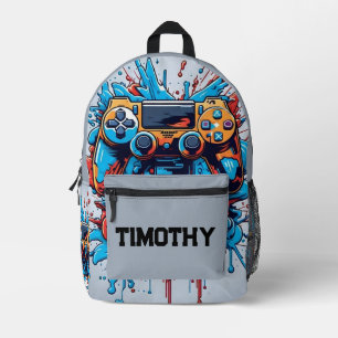 Game Controller with Paint Splatter Personalised Printed Backpack