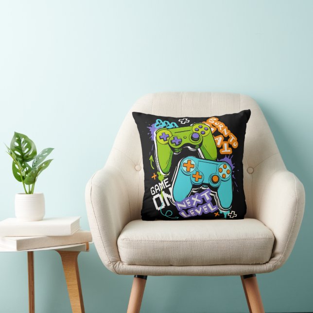Game controllers Graffiti  Gaming Born To Play  Cushion (Chair)