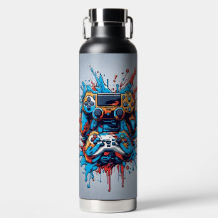 Game Controllers with Drip Paint  Water Bottle