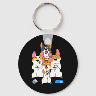 Game Corgi Video Game Graphic Gamer Meme Gaming  Key Ring
