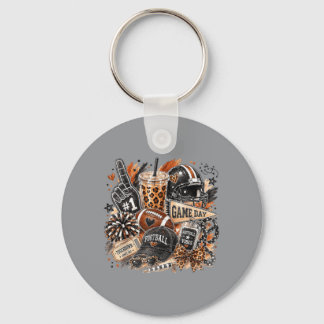 Game Day Aamerican Football Mum Leopard For Men Key Ring