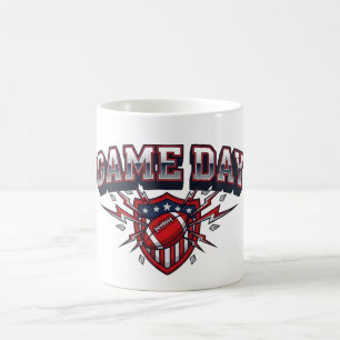 Game Day American Football Patriotic Shield Sports Coffee Mug