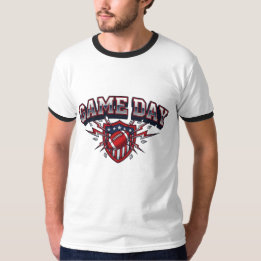 Game Day American Football Patriotic Shield Sports T-Shirt
