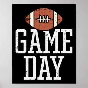 Game Day American Football Player Team Coach Men W Poster