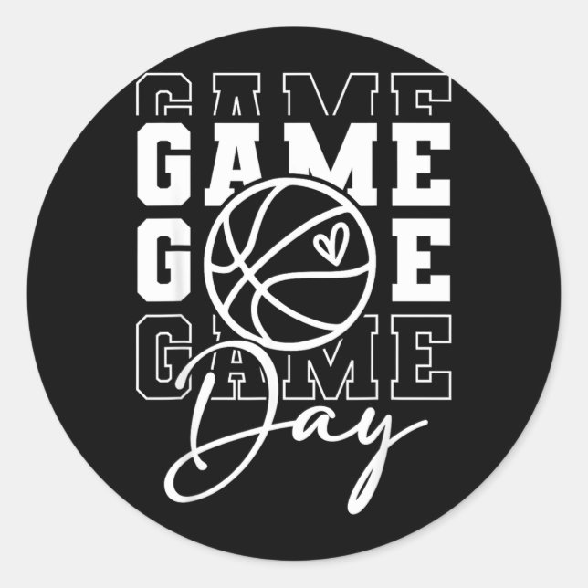 Game Day Basball Classic Round Sticker (Front)