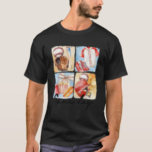 Game Day Baseball Coquette Bow Funny Tis The Seaso T-Shirt